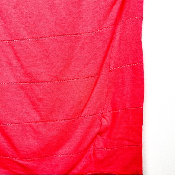 Armani Exchange Hot Pink Short Sleeve Tee with Silver Threaded Stripes - Picture 4 of 8